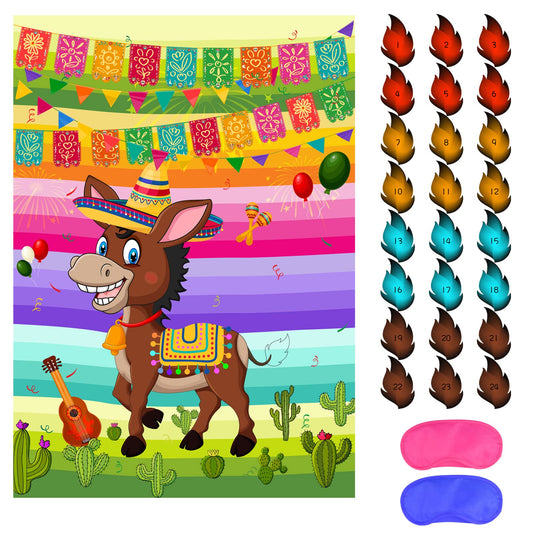 ASTARON pin-the-tail-on-the-donkey poster for interactive Cinco de Mayo fun