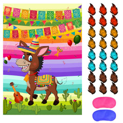 ASTARON pin-the-tail-on-the-donkey poster for interactive Cinco de Mayo fun