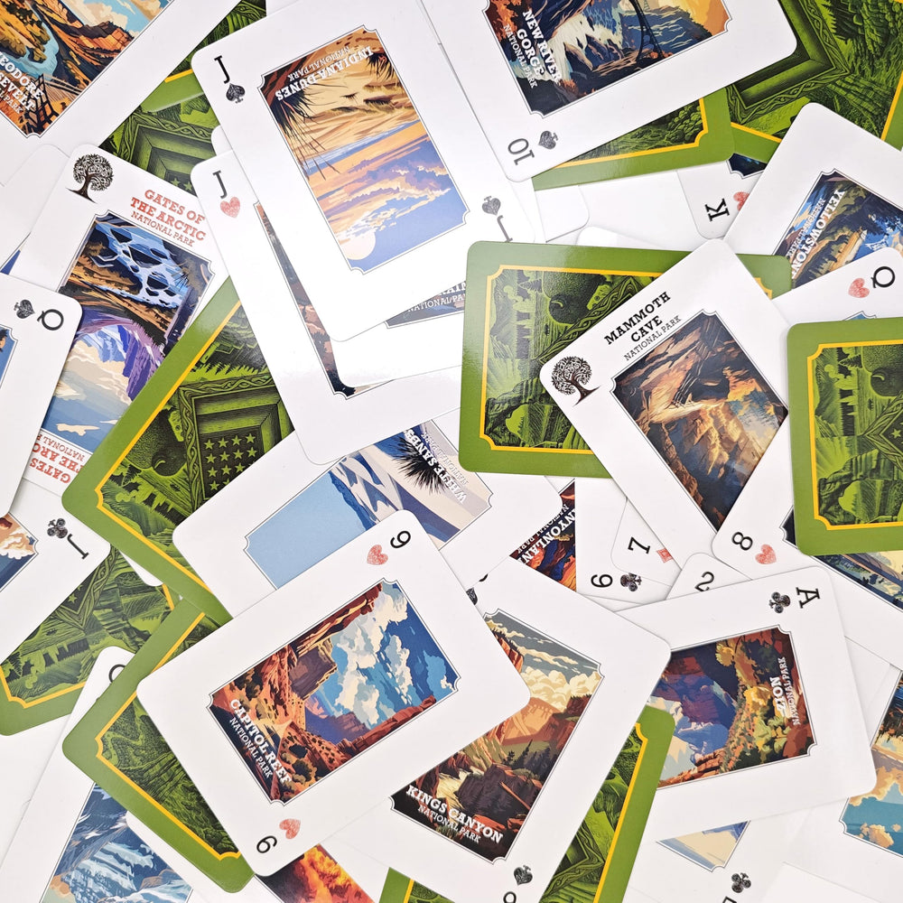 ASVP Shop National Parks Playing Cards back design invites play anywhere.