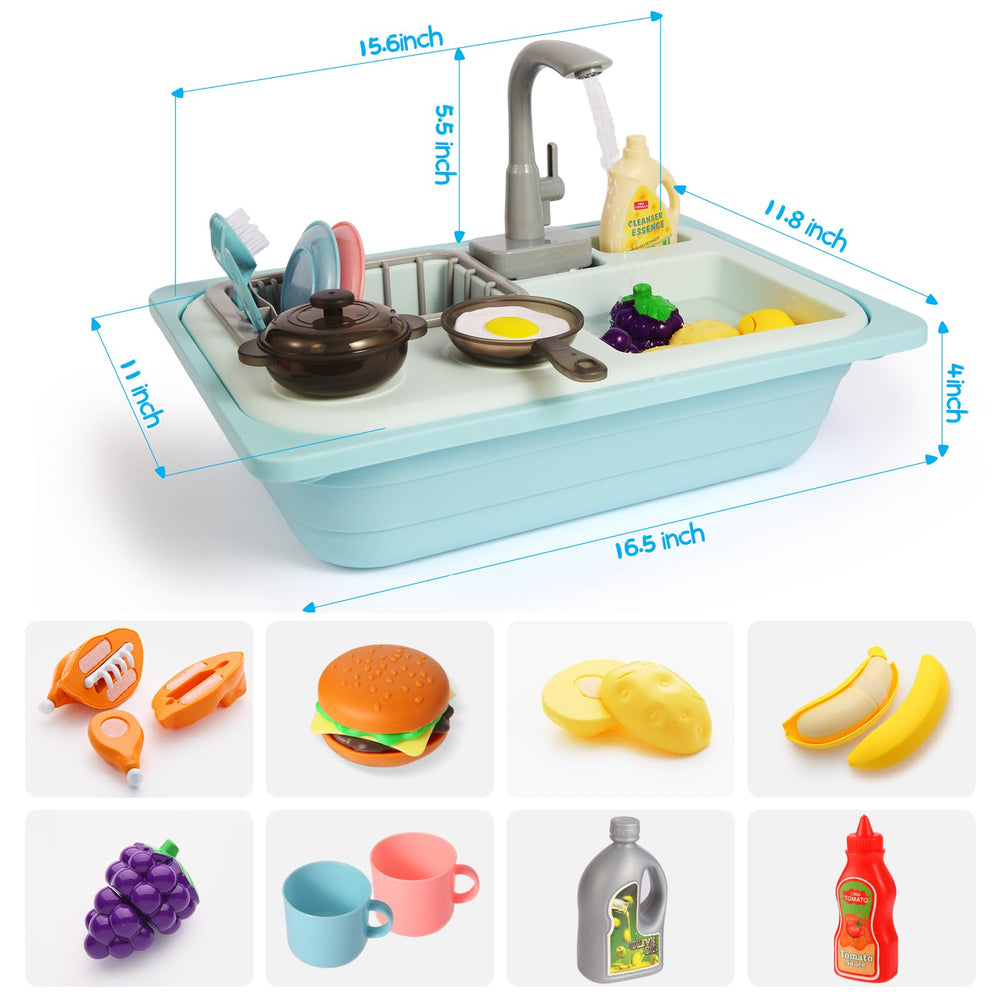 Asweets 180-degree rotatable faucet enhances interactive pretend play for budding chefs.