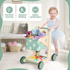 Asweets baby walker with doll seat close-up for pretend play on-the-go.