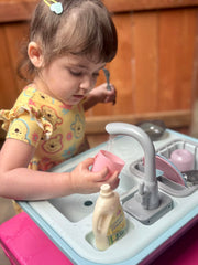 Asweets dish rack and play food items boost sorting and tidy-up habits.