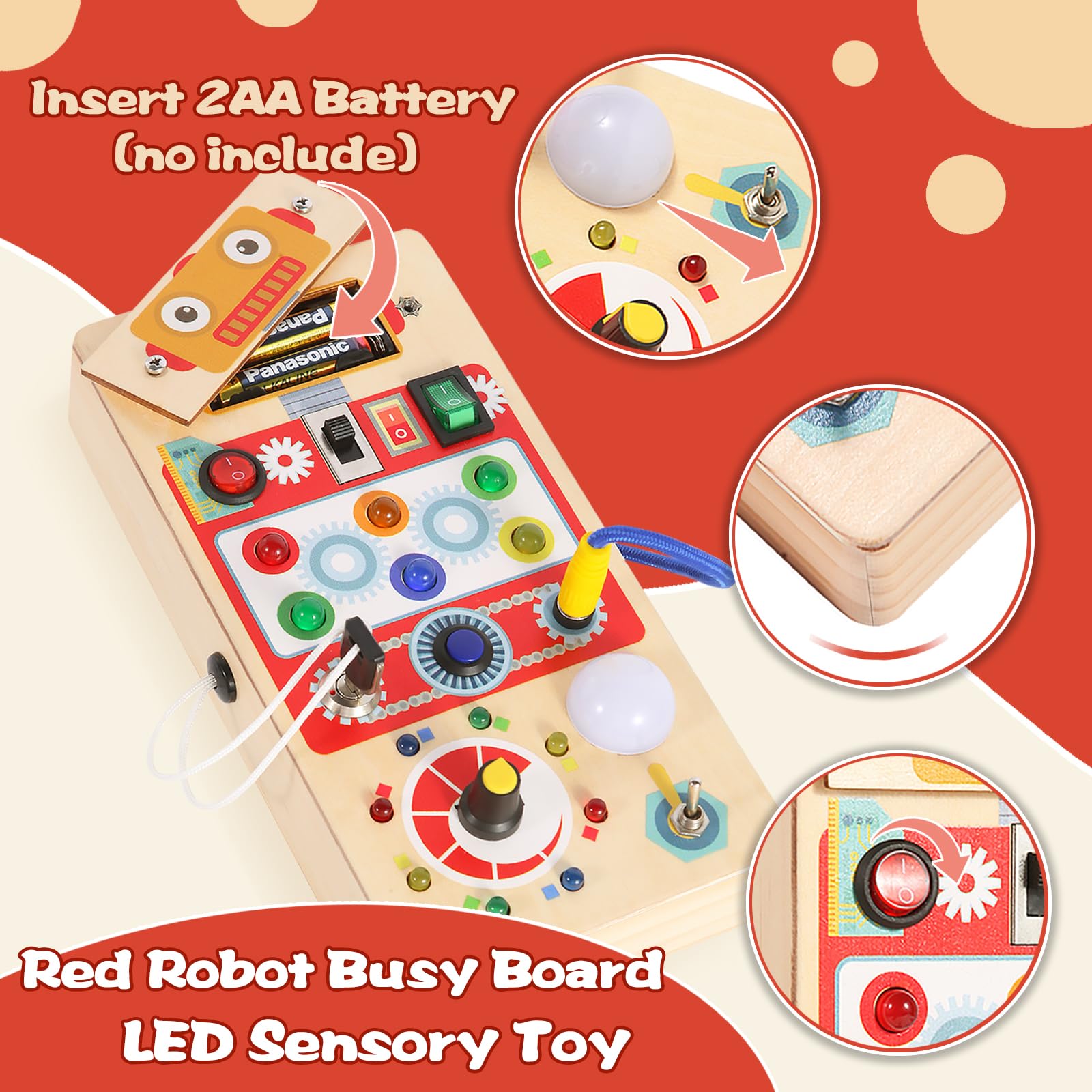 Asweets Busy Board – button panel with four buttons and main switch.