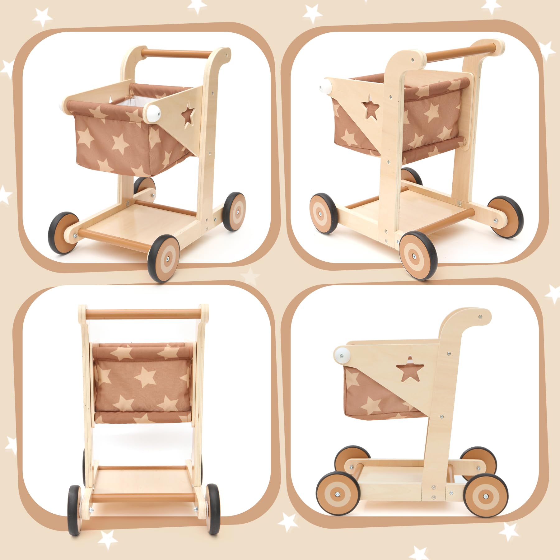 Asweets rubber-coated wheels provide smooth, floor-friendly rides.