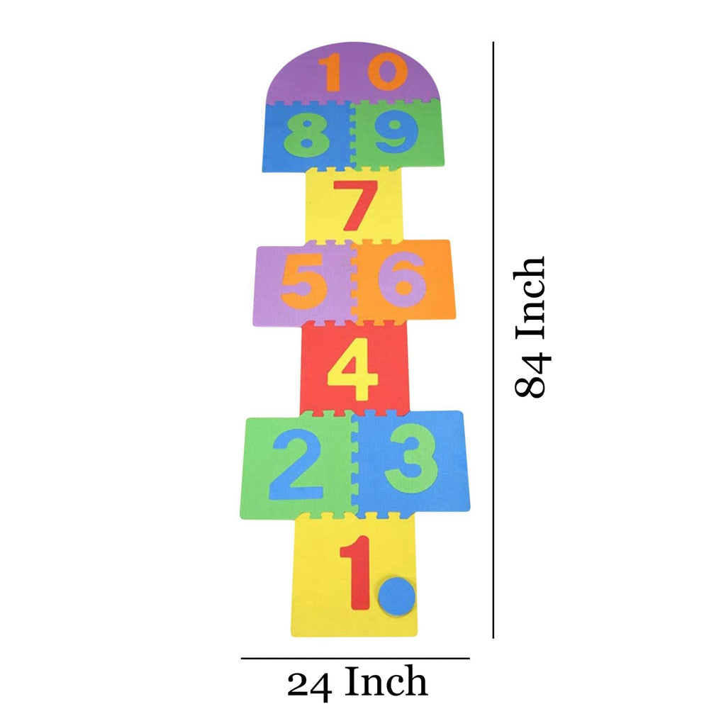 Family play with Atarvana Hopscotch Mat for learning numbers together