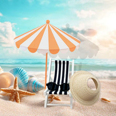 ATCCPYDM wooden folding beach chair provides tiny seating for doll scenes