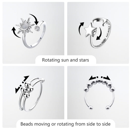 ATCEME beaded fidget ring close-up, stylish stress-relief detail.
