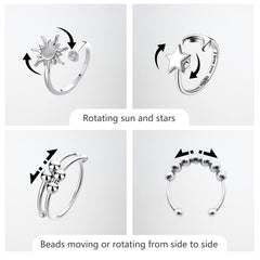ATCEME beaded fidget ring close-up, stylish stress-relief detail.