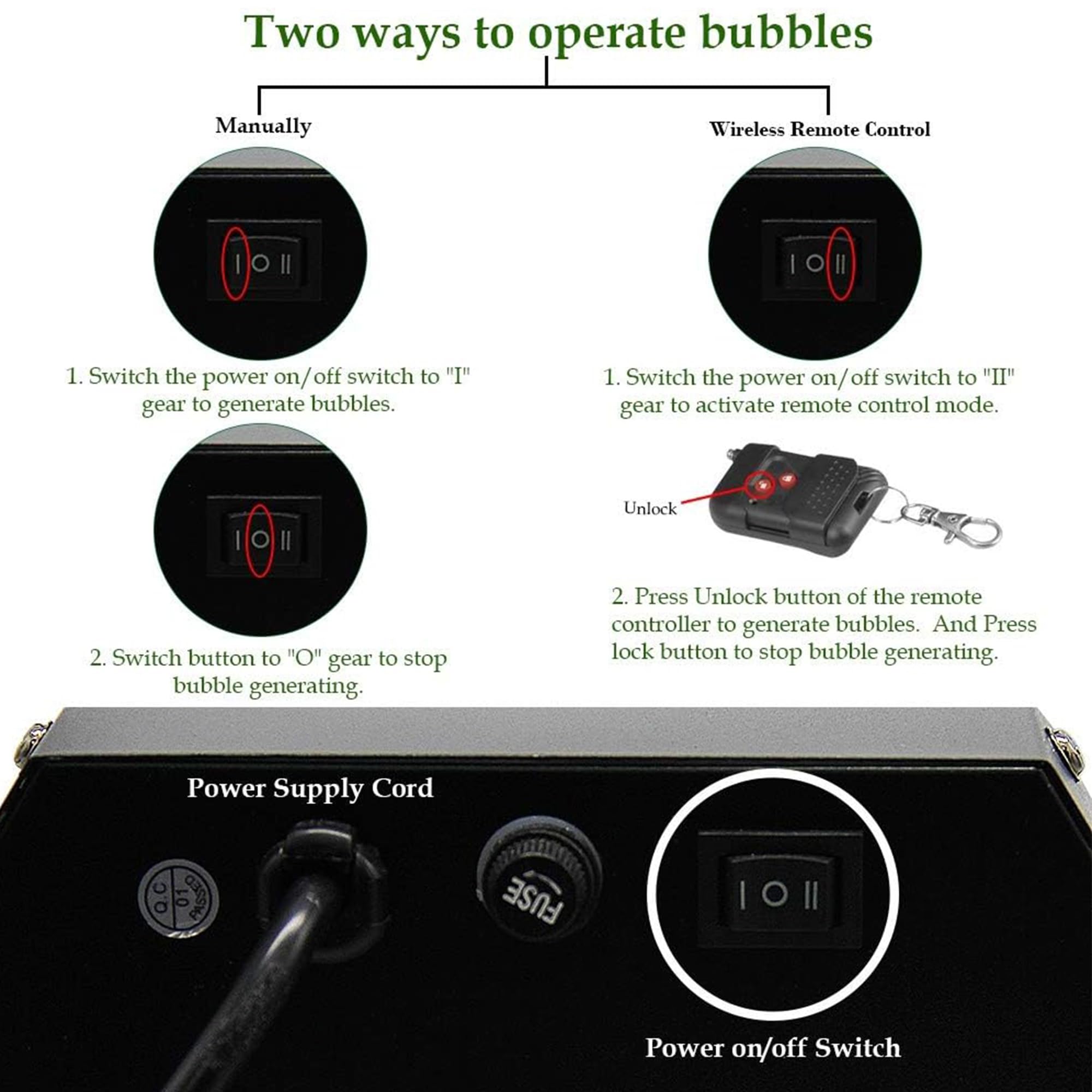 ATDAWN detachable handle makes transporting the bubble blower easy.