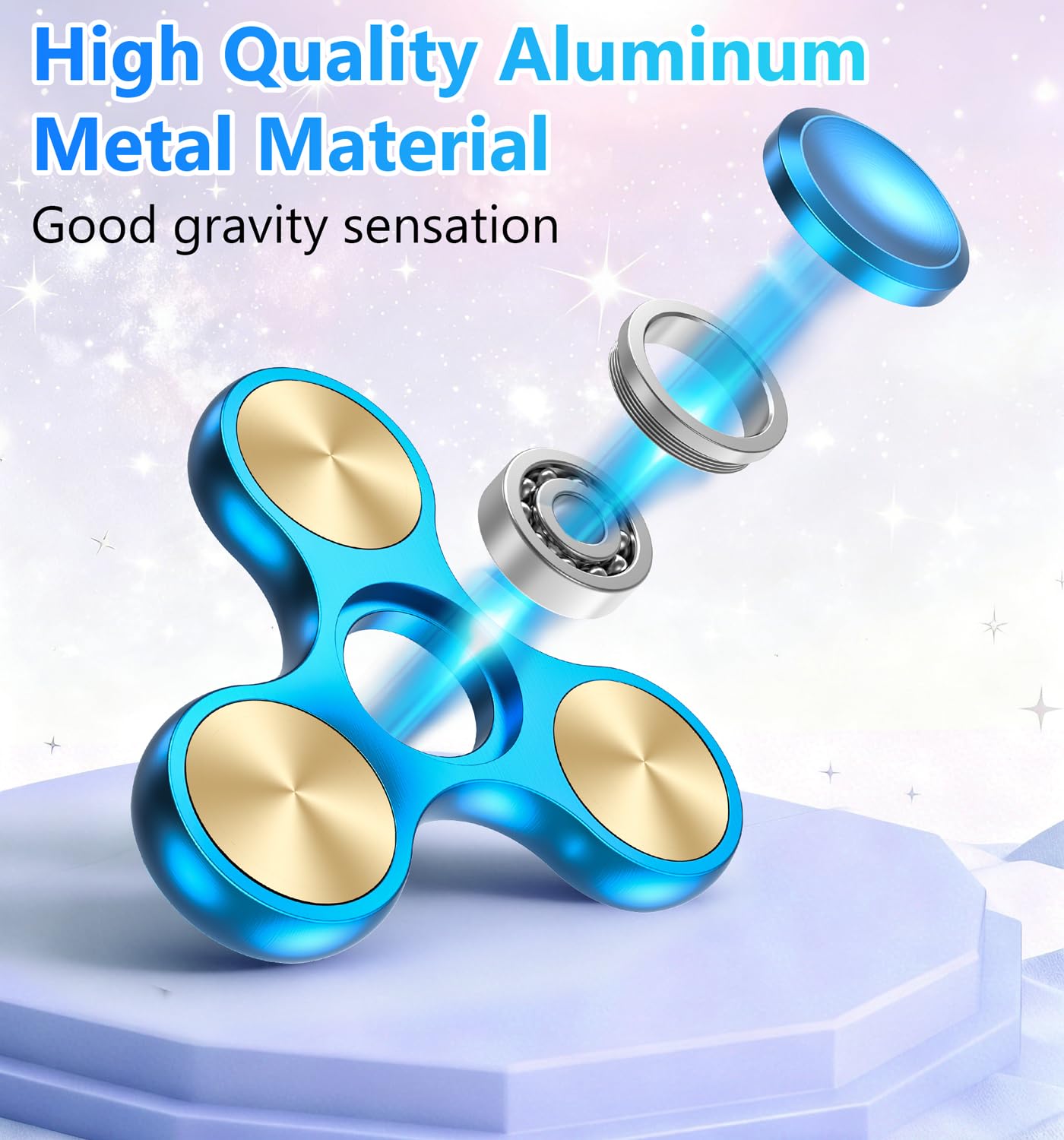 ATESSON precision aluminum CNC body fidget spinner for balanced rotation