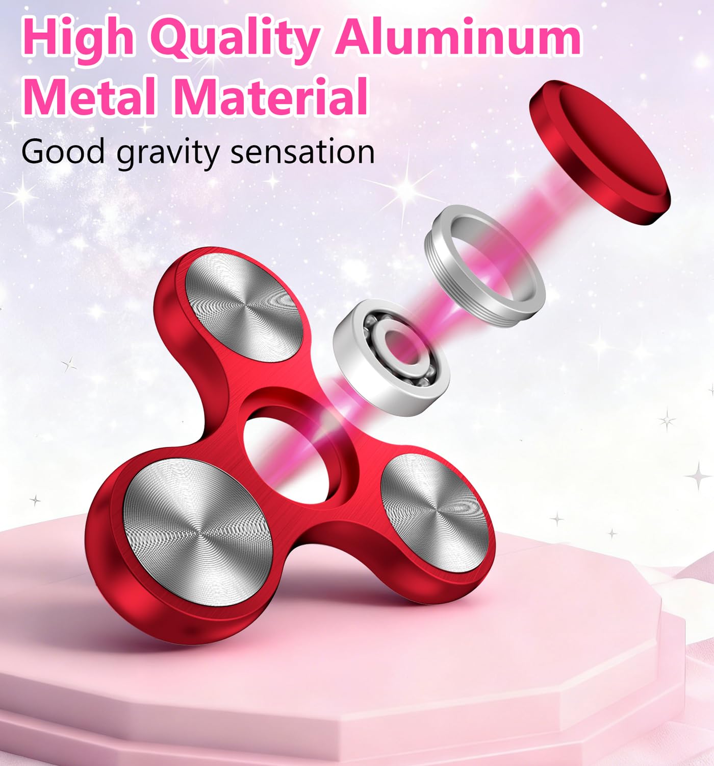 ATESSON fidget spinner CNC aluminum body with premium feel and durability