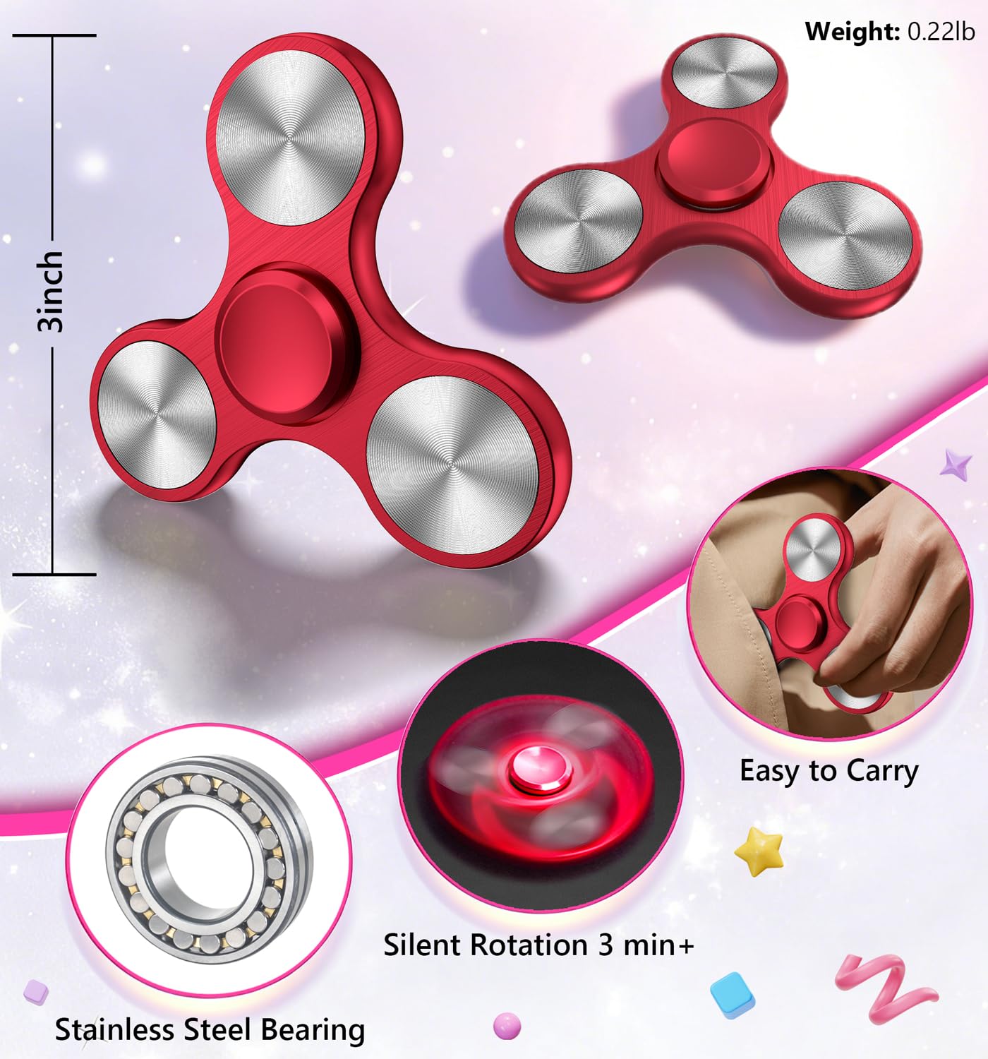 ATESSON fidget spinner laser molding detail showing precision
