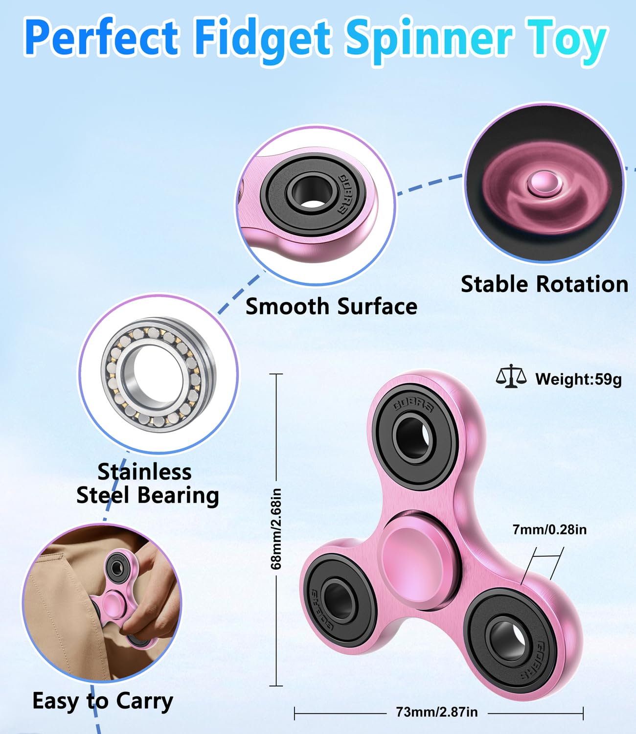 ATESSON spinner in hand demonstrates weighty quality and fast spins