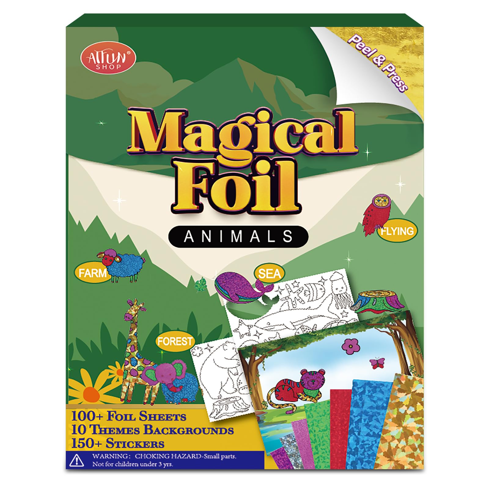 ATFUNSHOP Magical Foil Art cow canvas boosts fine motor skills through mess-free crafting.
