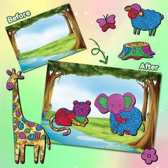 ATFUNSHOP Magical Foil Art owl canvas encourages focus during quiet, creative play.