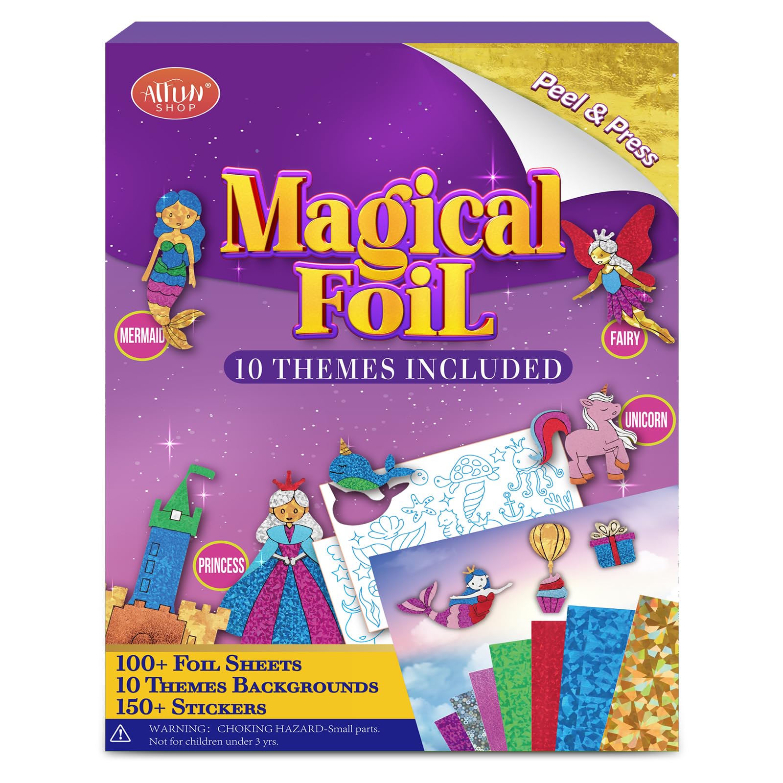 ATFUNSHOP Magical Foil Art Princess canvas for bright, mess-free creativity