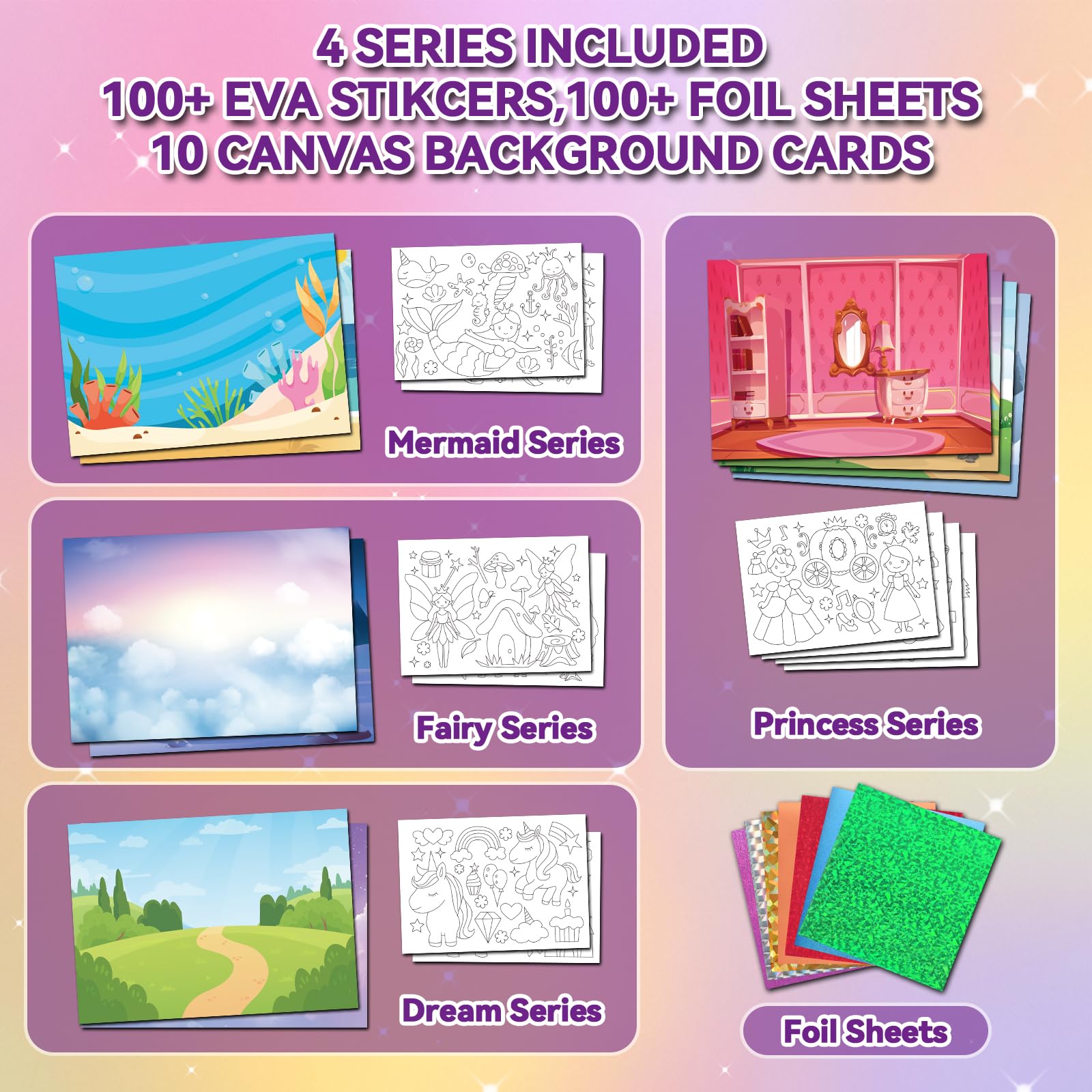 ATFUNSHOP Unicorn foil sheets deliver bold color highlights for playful designs