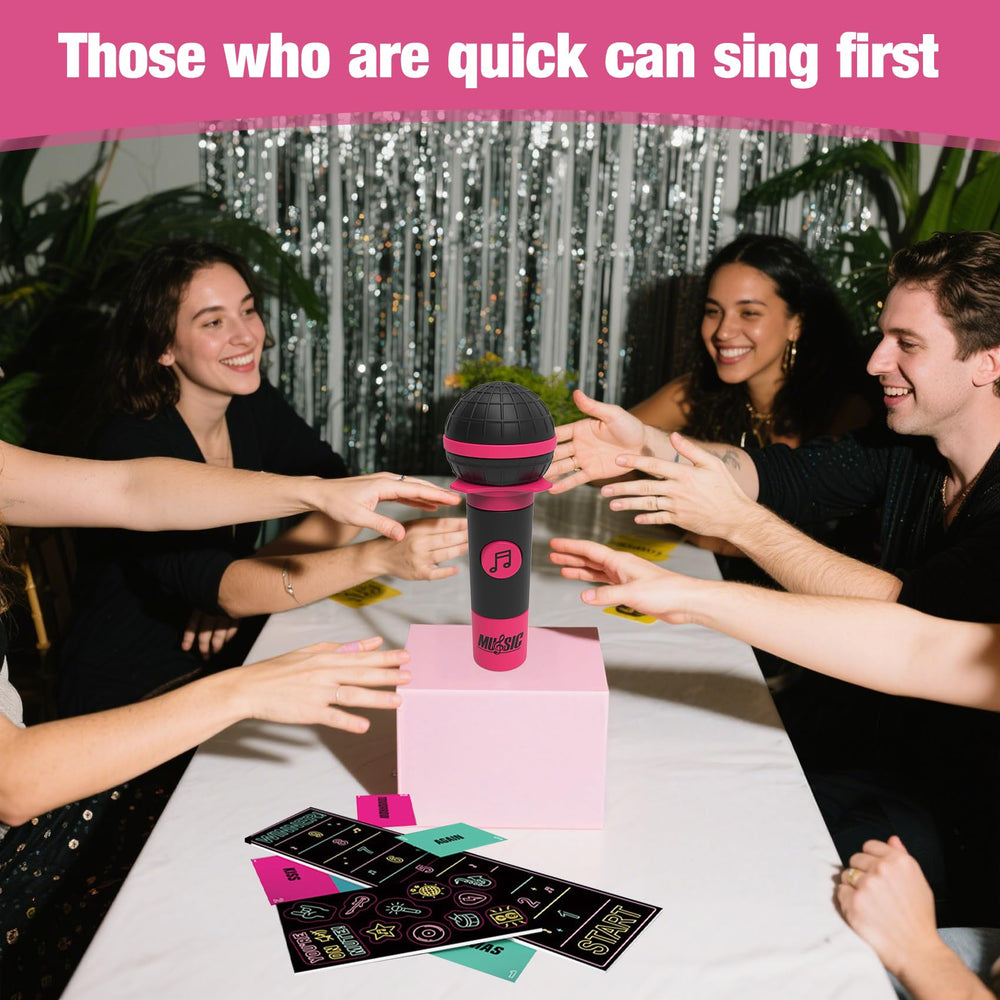 ATG Mic Karaoke players laughing during a lively game night.