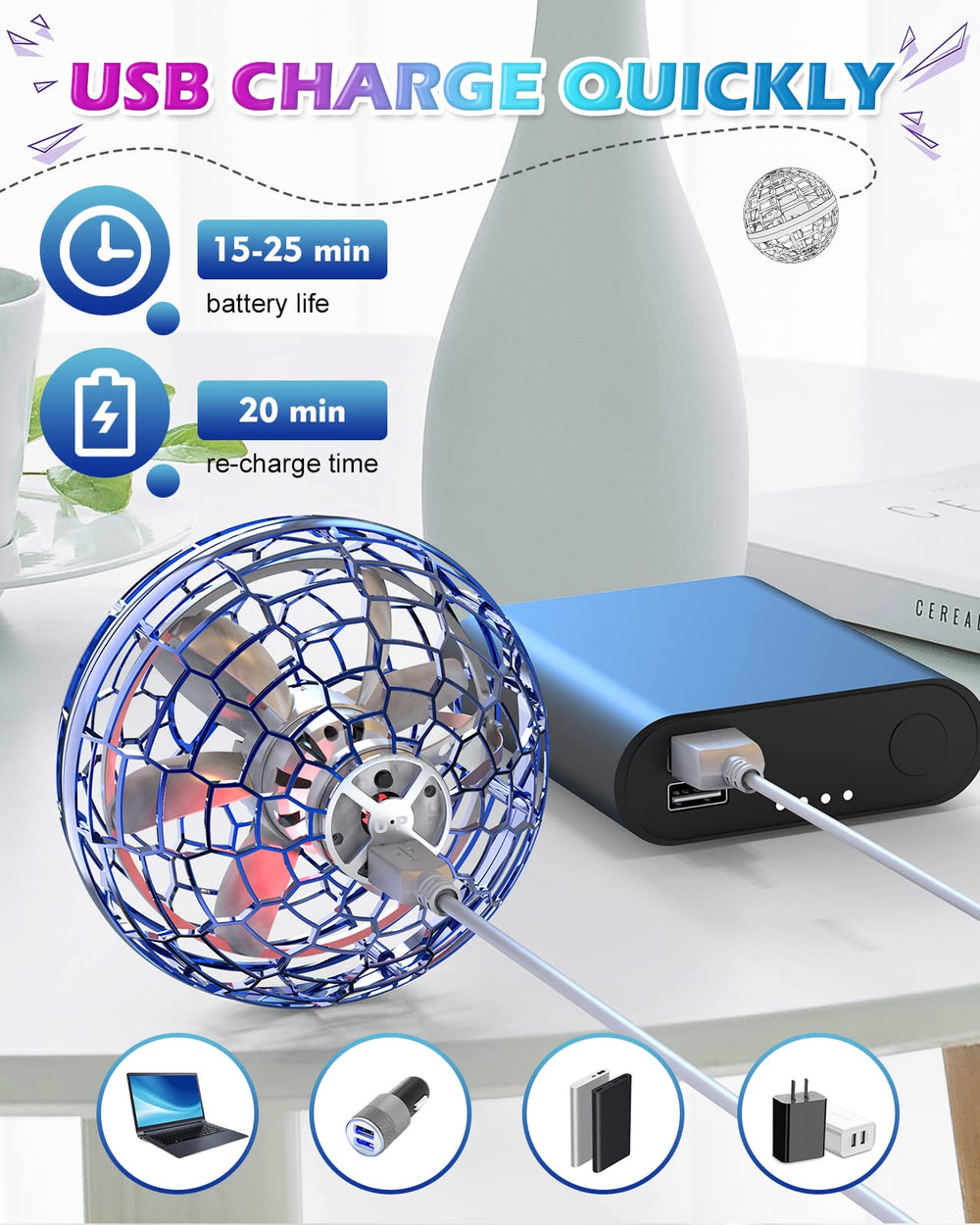 ATHLERIA safe kid friendly drone ball enclosed design protects eyes.