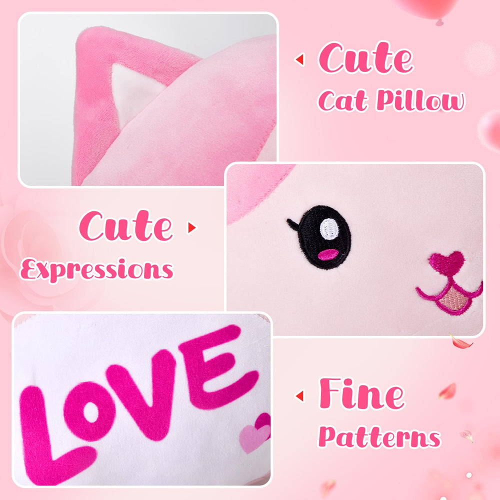Athoinsu cat plush featuring an embroidered love heart for romantic decor.