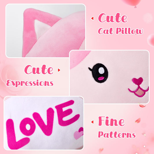 Athoinsu cat plush featuring an embroidered love heart for romantic decor.