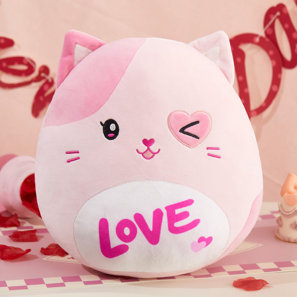 Athoinsu kawaii cat plush pillow, perfect for hugging and room decor.