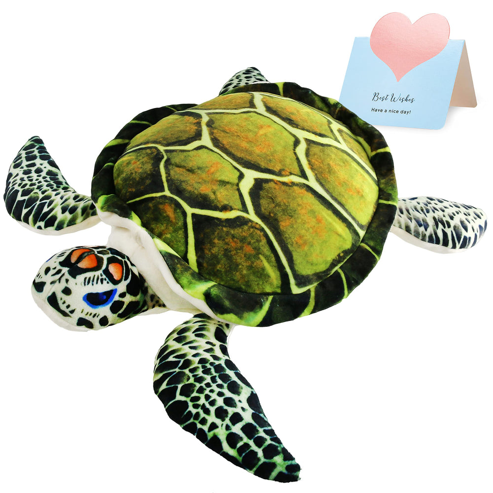 Athoinsu sea turtle plush 18-inch green with vivid markings for cuddling