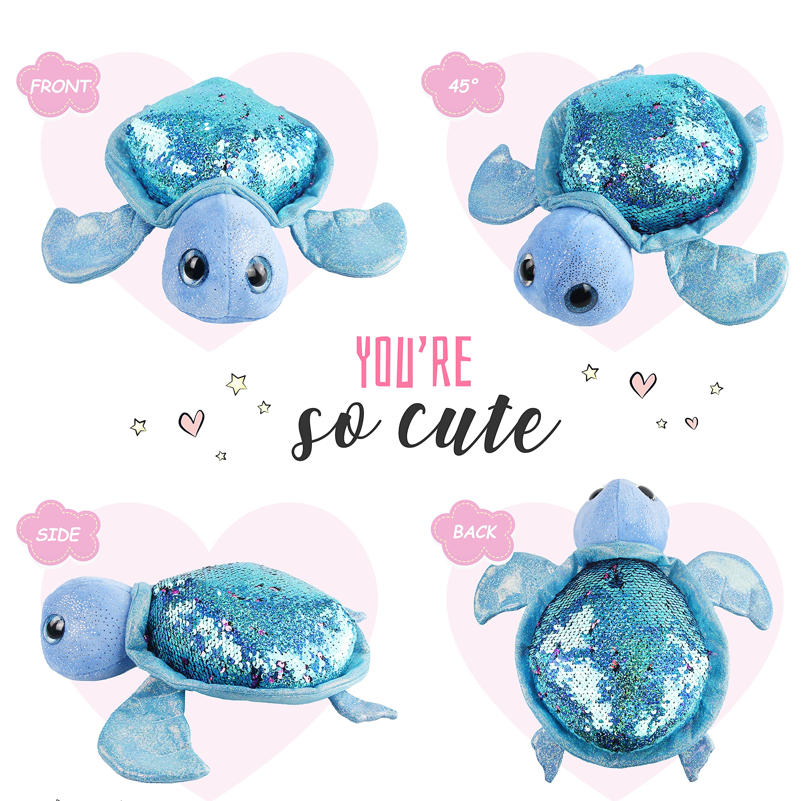 Athoinsu twelve-inch turtle plush, perfect for bedtime hugs and shelf display.