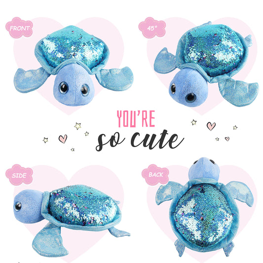 Athoinsu twelve-inch turtle plush, perfect for bedtime hugs and shelf display.
