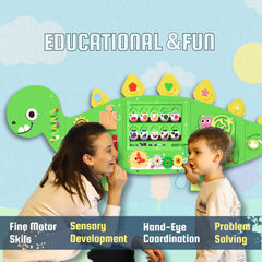AthomBear dinosaur wall busy board magnetic mazes spark curiosity.