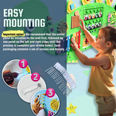 AthomBear dinosaur wall busy board textures and colors invite tactile learning.