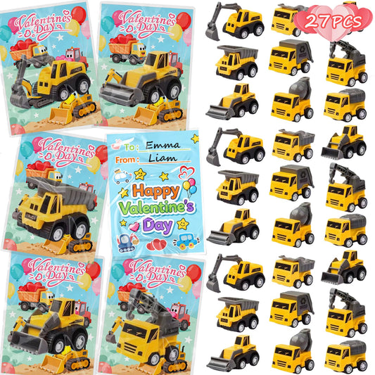 Atiger 27-card valentines set with pull-back vehicles for classroom rewards