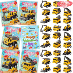 Atiger 27-card valentines set with pull-back vehicles for classroom rewards