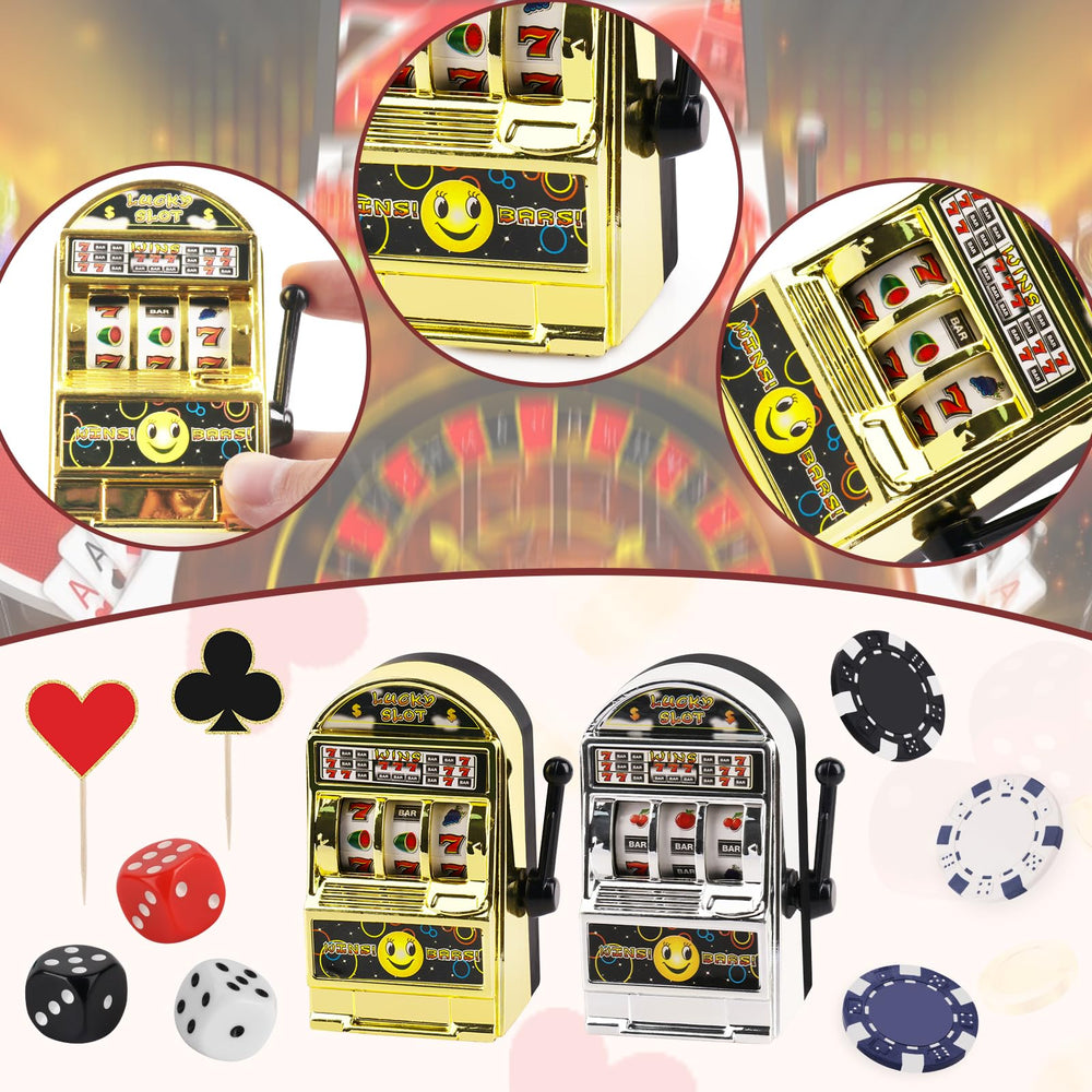 Atiloy casino cupcake toppers with casino elements for celebrations