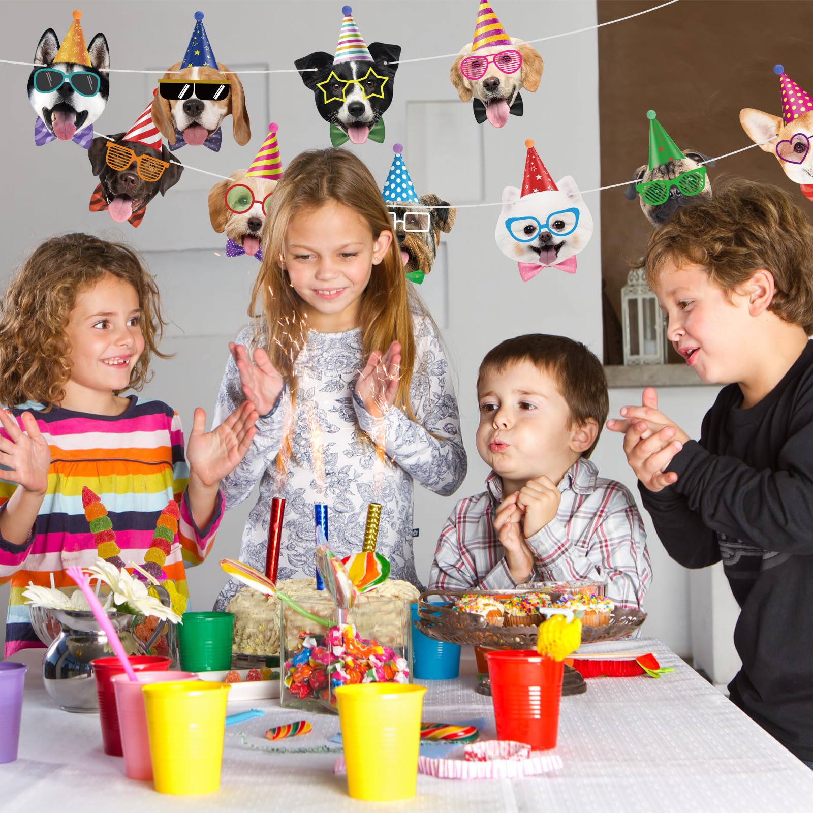 Atiloy dog birthday banner indoor or outdoor use suits any celebration.