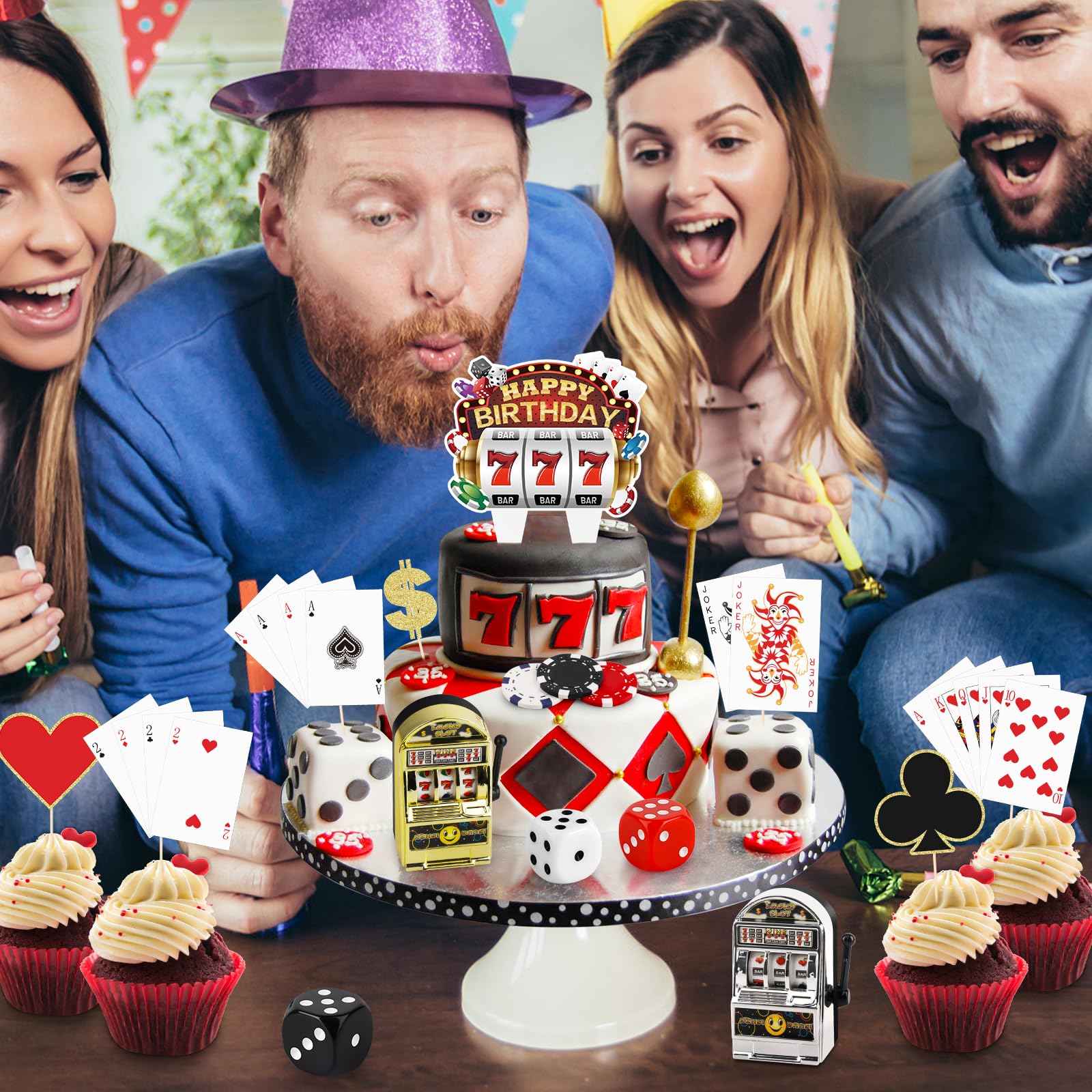 Atiloy slot machine mini topper perfect for game night desserts