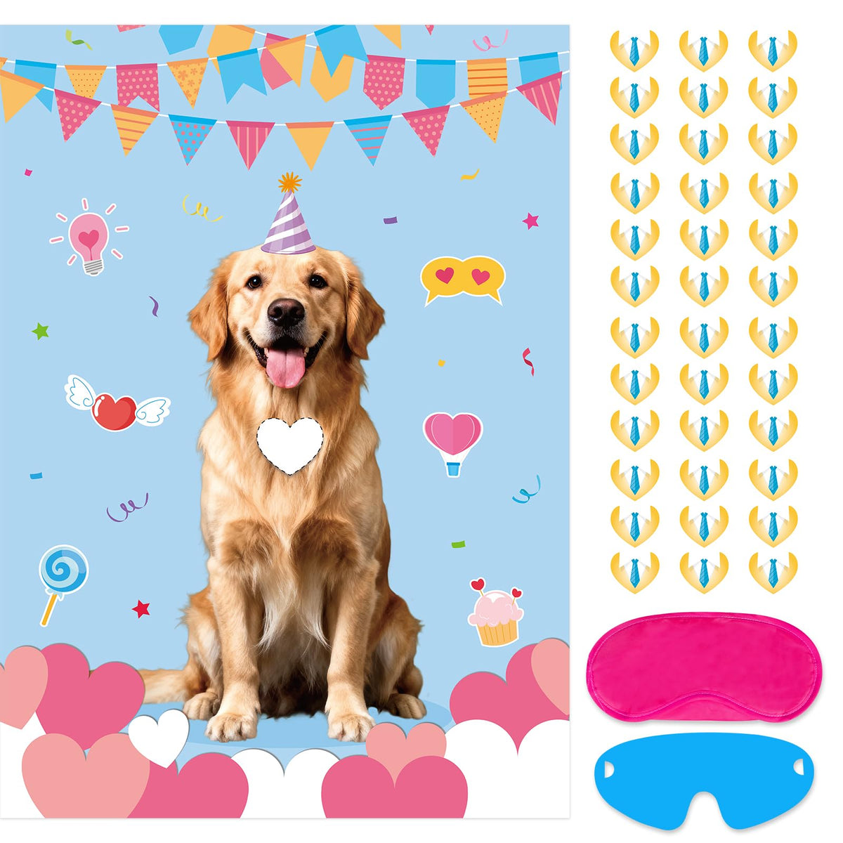 Atiloy pin-the-heart on the puppy poster ready for classroom fun