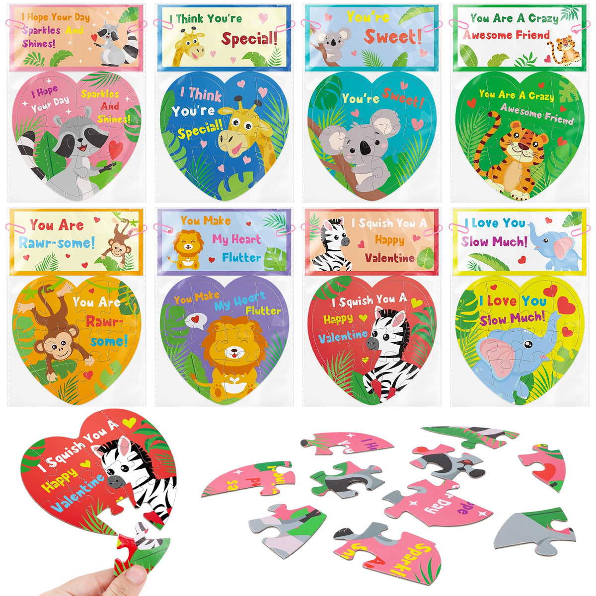 Atiloy Valentines heart puzzle set in a gift box, designed for interactive play and friendship building.