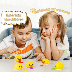 ATKSUNIEE yellow stress toy four-pack on desk for playful use