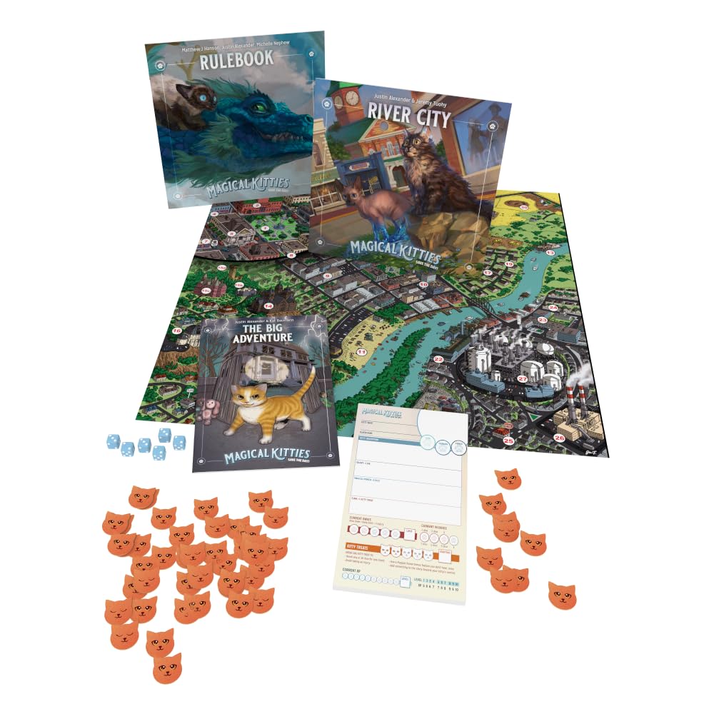 Magical Kitties Save the Day rulebook front page with simple, friendly rules.