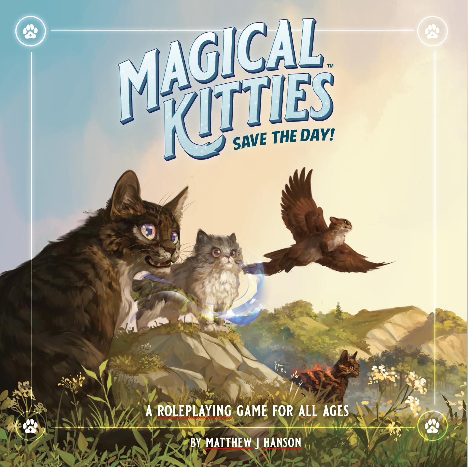 Magical Kitties Save the Day solo graphic novel preview showing quick, playable setup.