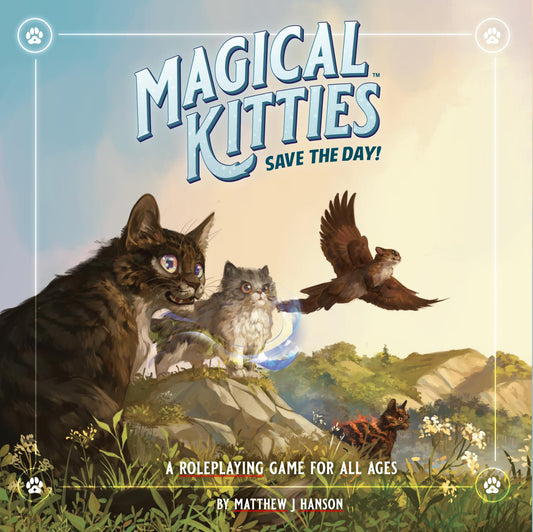 Magical Kitties Save the Day solo graphic novel preview showing quick, playable setup.