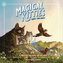 Magical Kitties Save the Day solo graphic novel preview showing quick, playable setup.