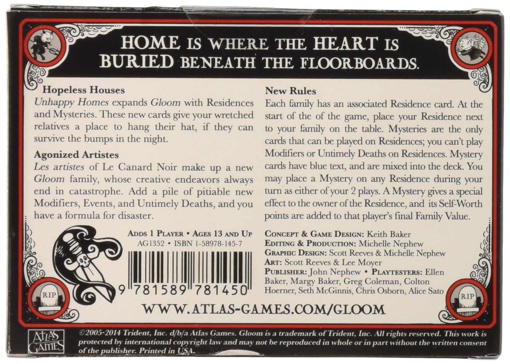Atlas Gloom Unhappy Homes 2nd Edition residences and mysteries cards boost strategic options.