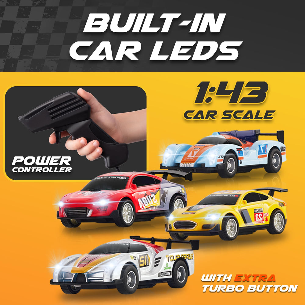 Atlasonix slot car track realistic twists and turns improve track navigation