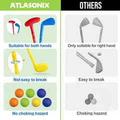 Atlasonix toddler golf set kid clubs fit tiny hands for confident practice.