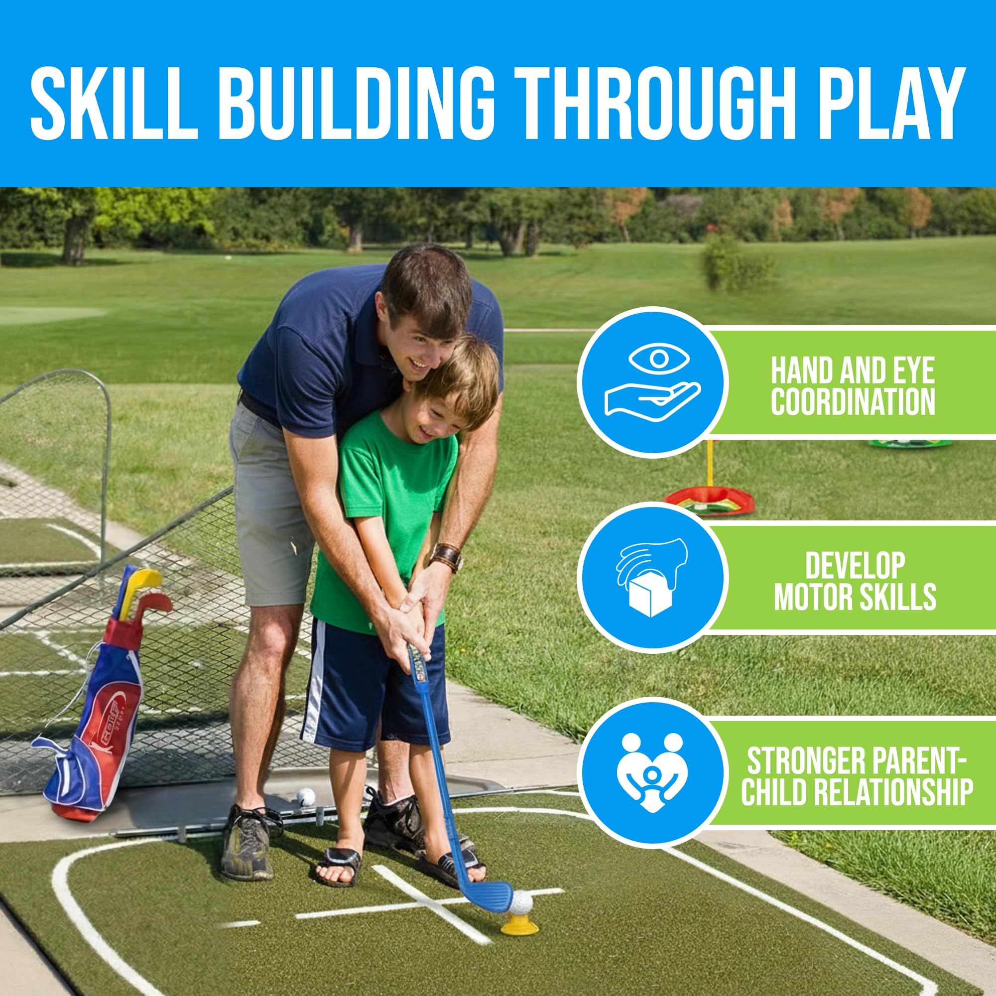 Atlasonix toddler golf set safe edges for worry-free active play.