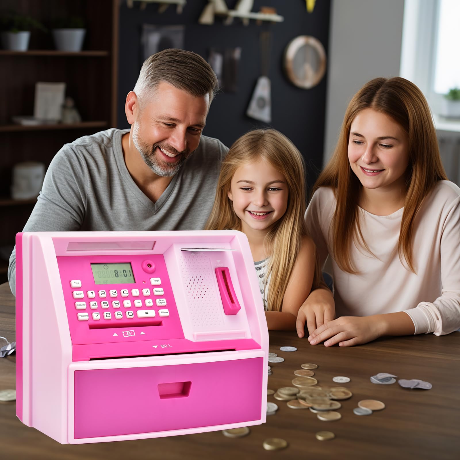 ATMBnk card and password security keeps savings safe and private.