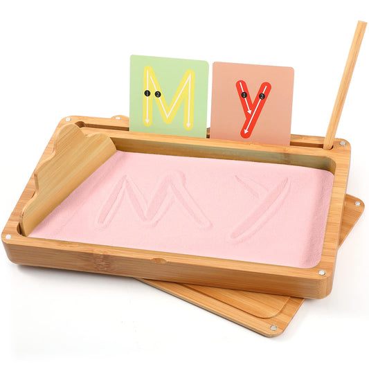 AtMini Montessori sand tray lid close-up for safe, tidy storage during play