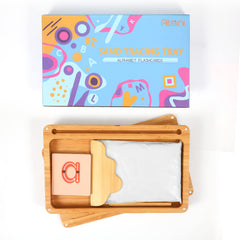 AtMini sand tray features 26 letter cards for alphabet recognition